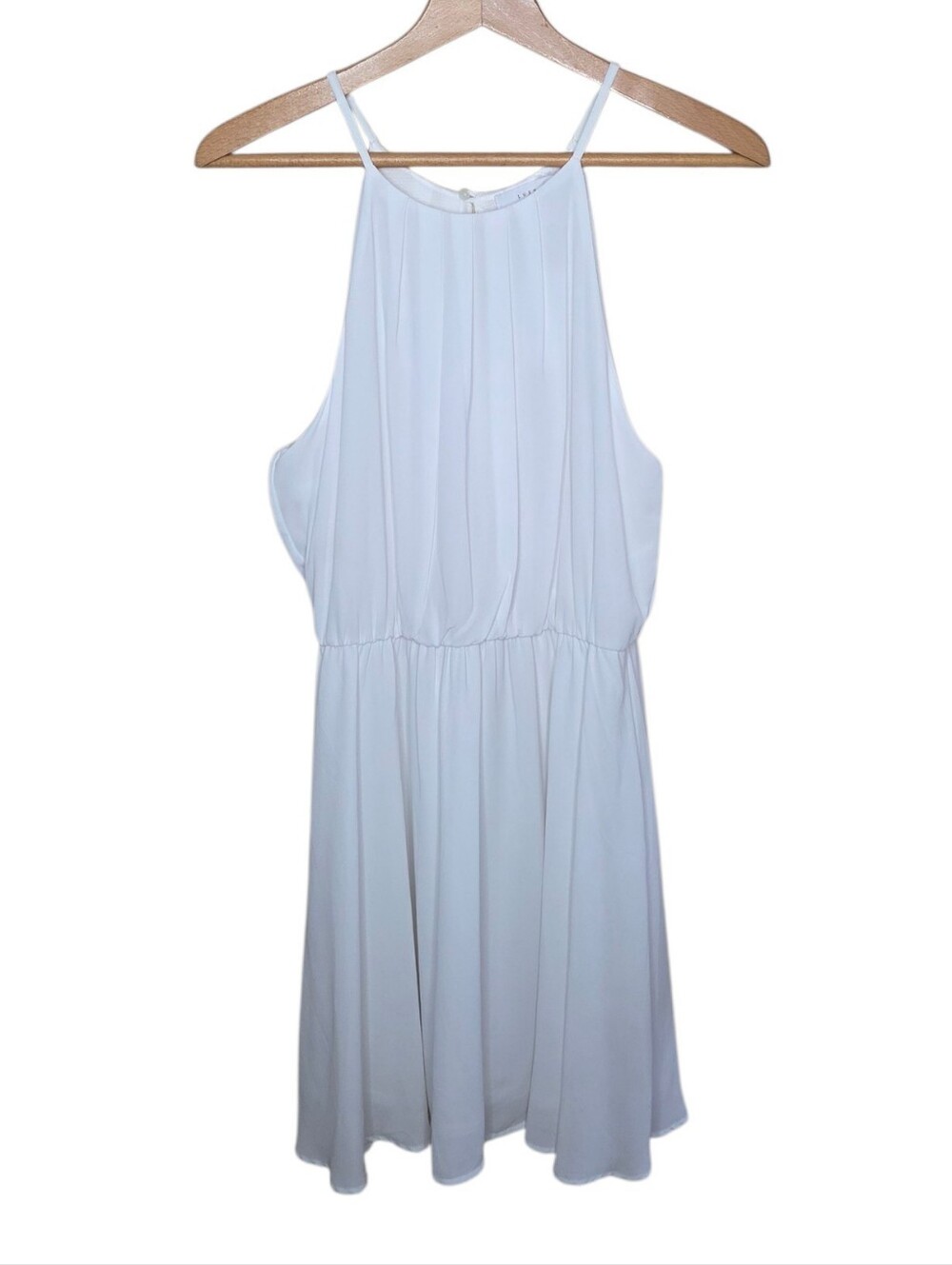 NWT Lush Ivory Halter Style Blouson Mini Dress Size XL